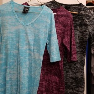 3/4 v-neck burnout shirts